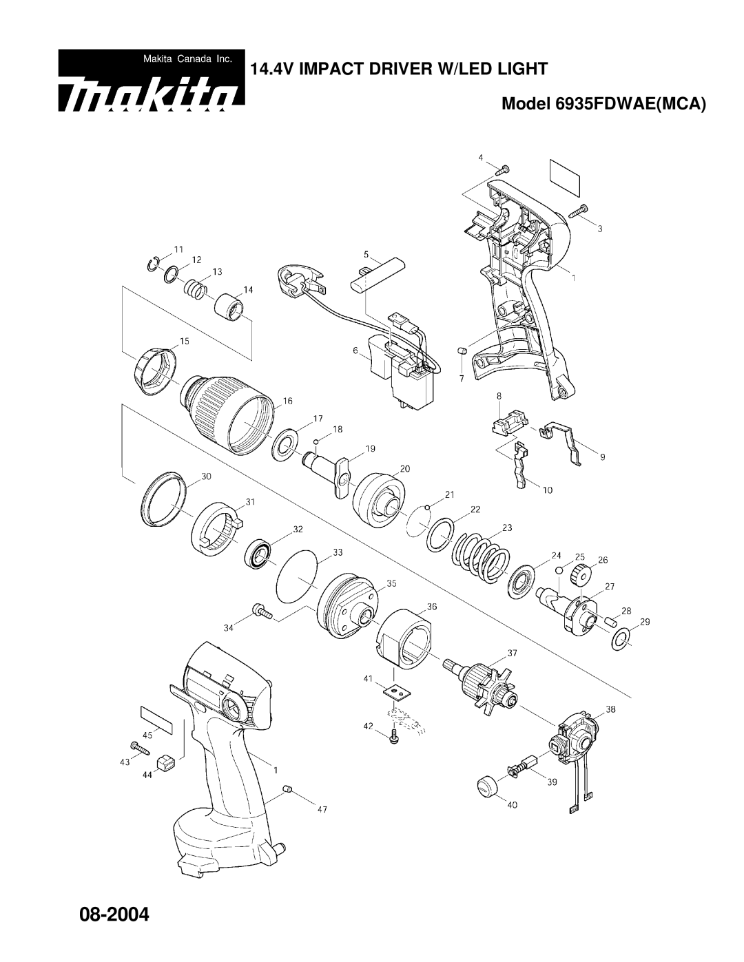 Makita 6935FDWAE manual 08-2004 