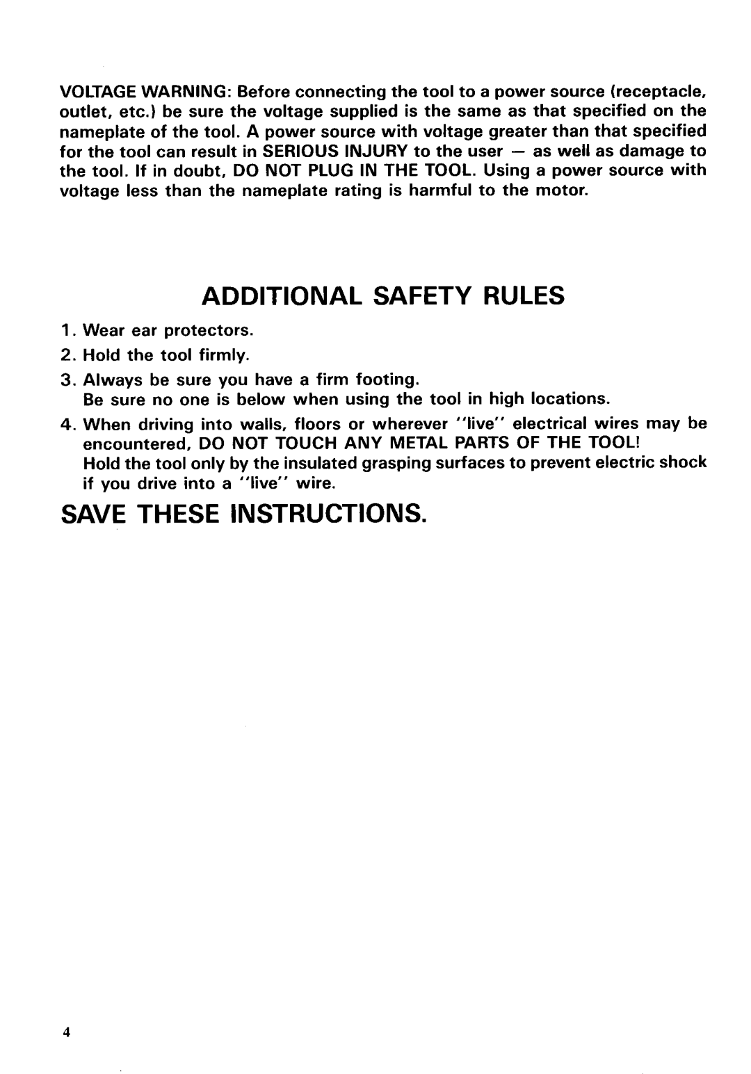 Makita 6950 instruction manual Additional Safety Rules 