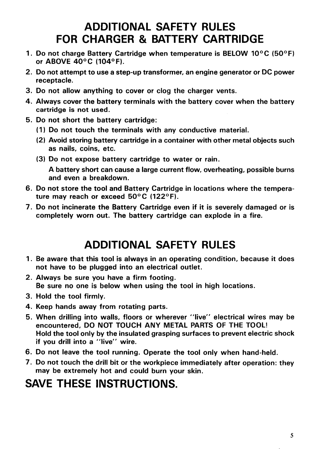 Makita 6OLODWK instruction manual Additional Safety Rules For Charger & Battery Cartridge 