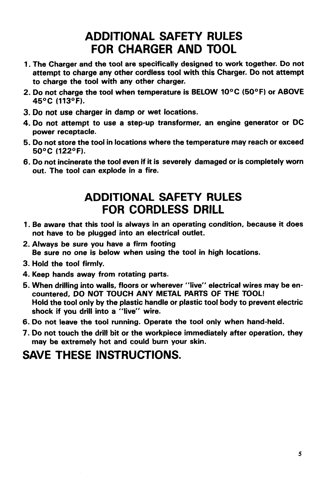 Makita 6OLOSDW instruction manual Additional Safety Rules For Charger and Tool 