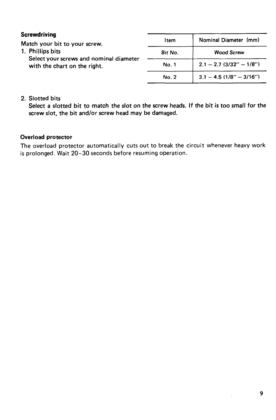 Makita 6OLOSDW instruction manual Nominal Diameter mm 