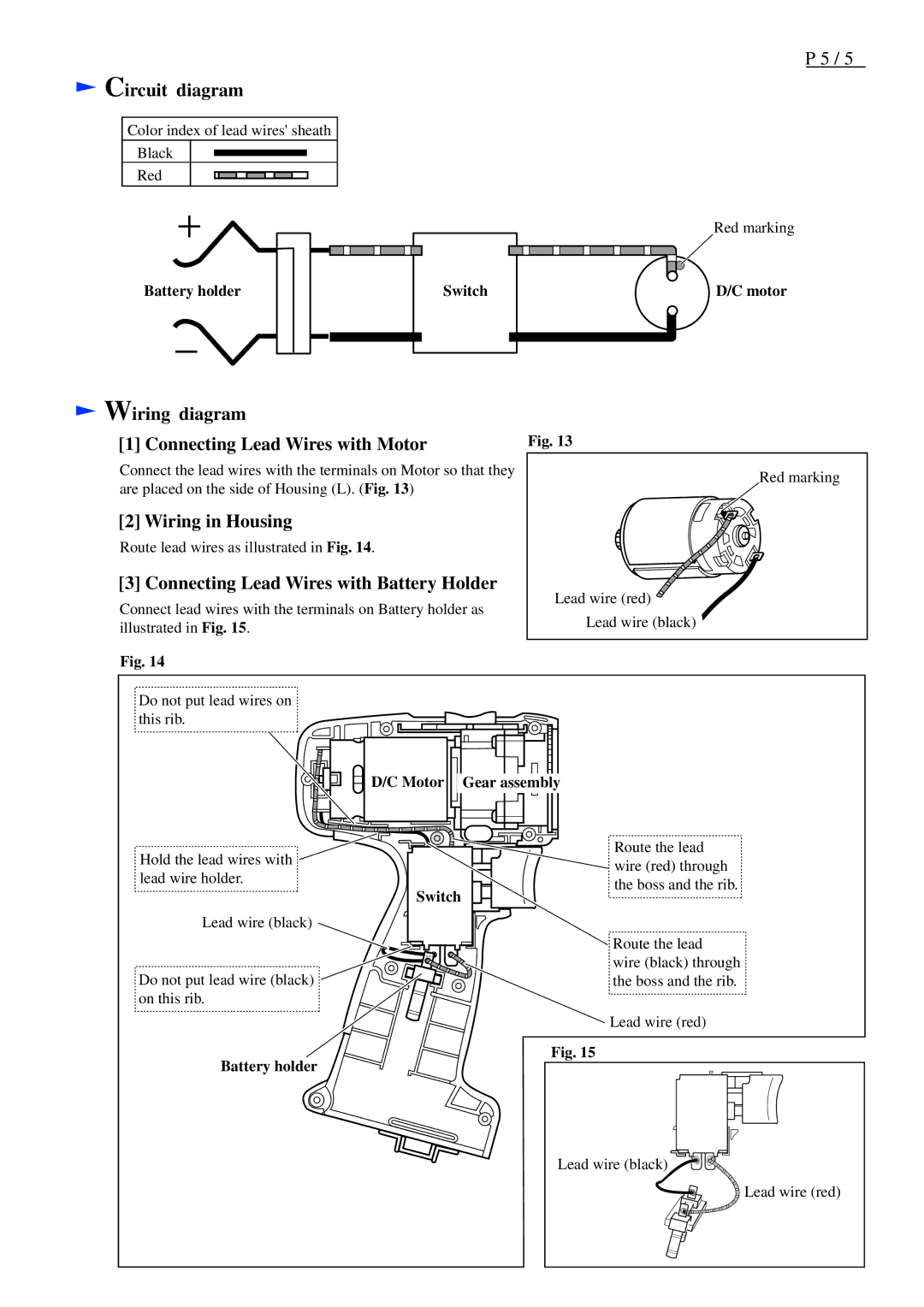 Makita 8270D specifications Circuit diagram, Wiring diagram Connecting Lead Wires with Motor, Wiring in Housing 