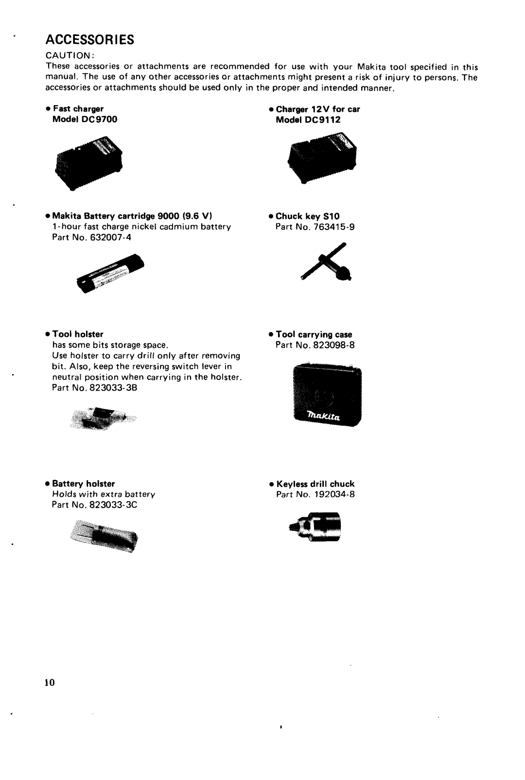 Makita 8400DW instruction manual Accessor IES 