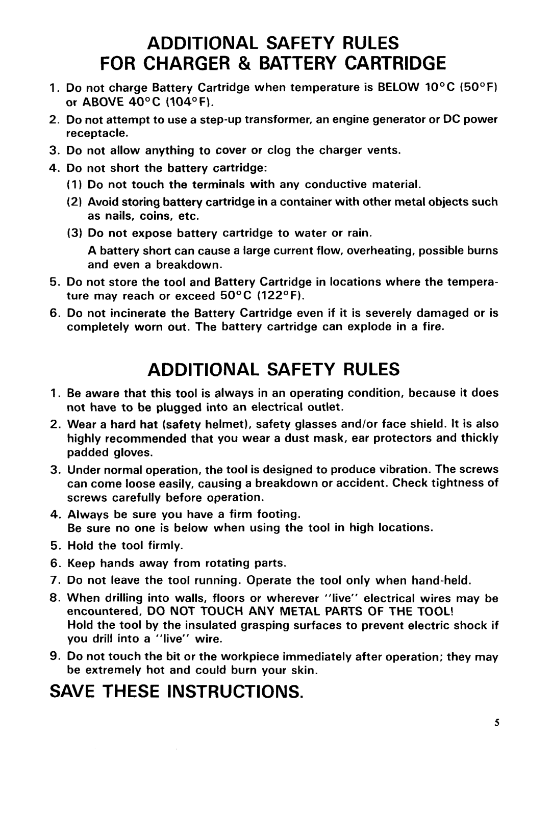 Makita 8400DW instruction manual For Charger & Battery Cartridge 