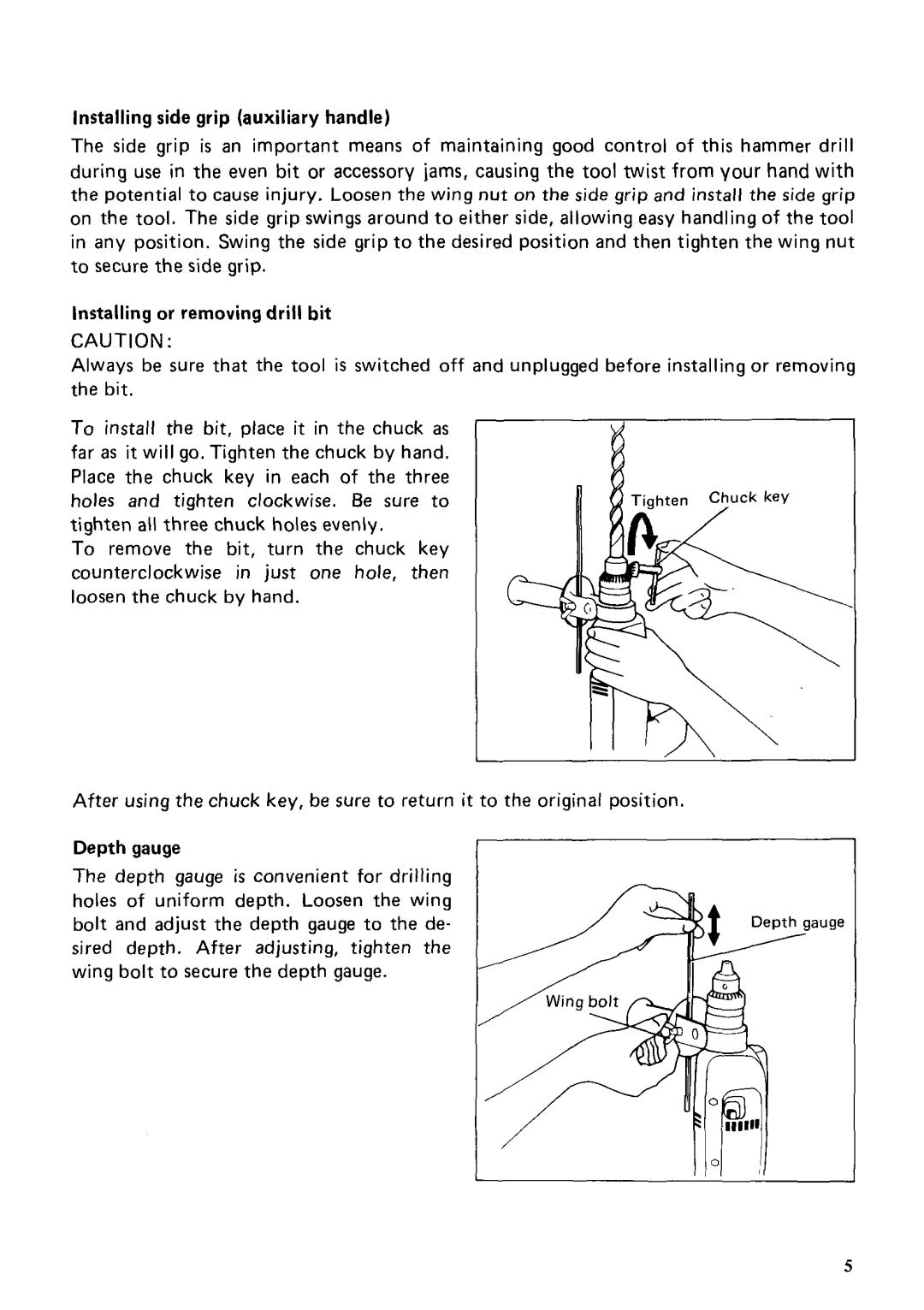 Makita 8401 instruction manual Depth gauge 