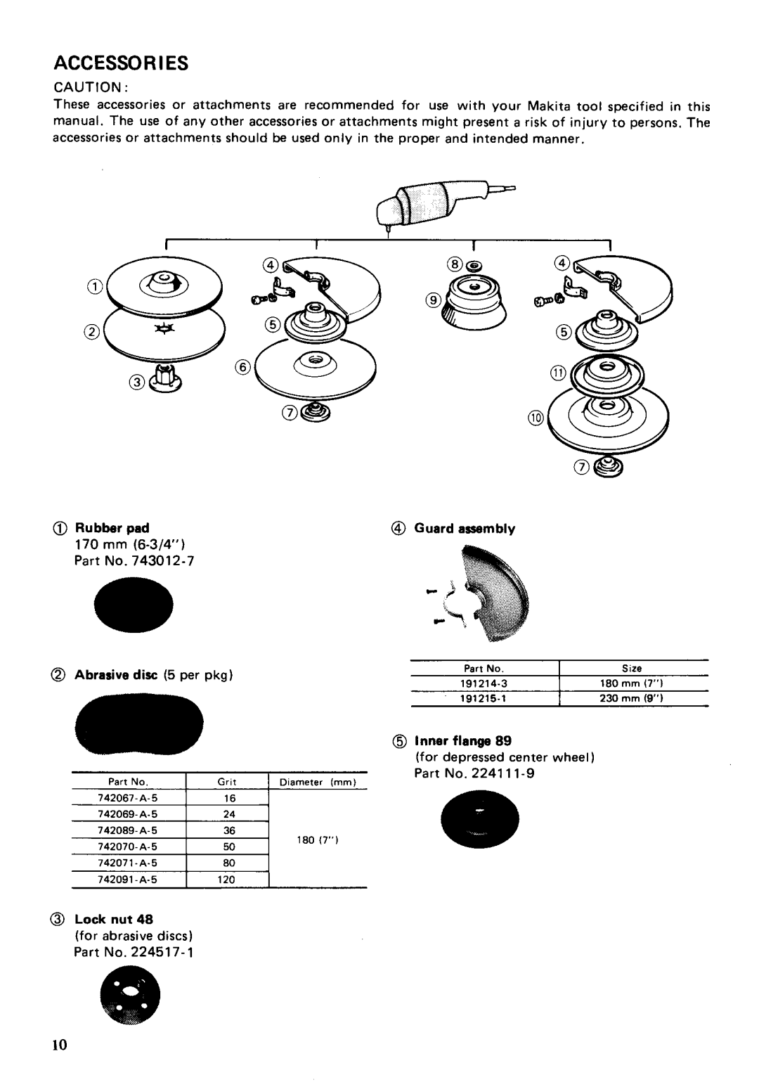 Makita 900BL instruction manual Accessories 