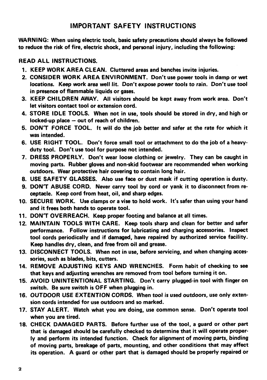 Makita 9030 instruction manual Important Safety Instructions 