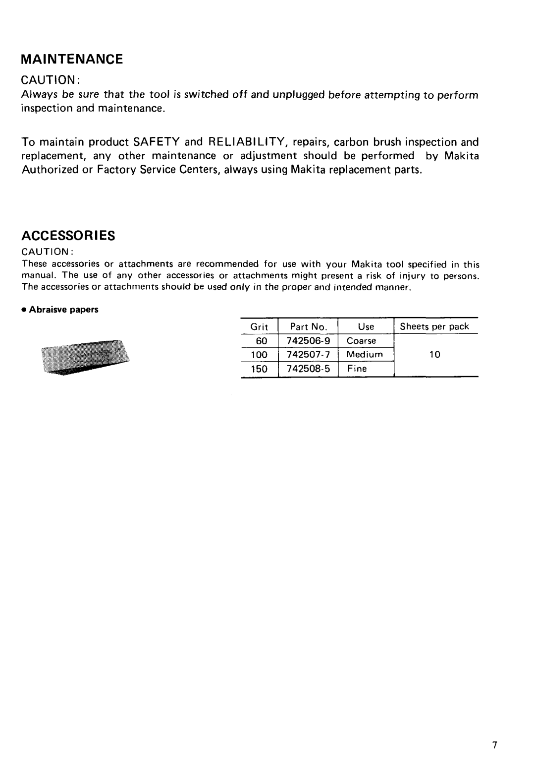 Makita 9035 instruction manual Maintenance 