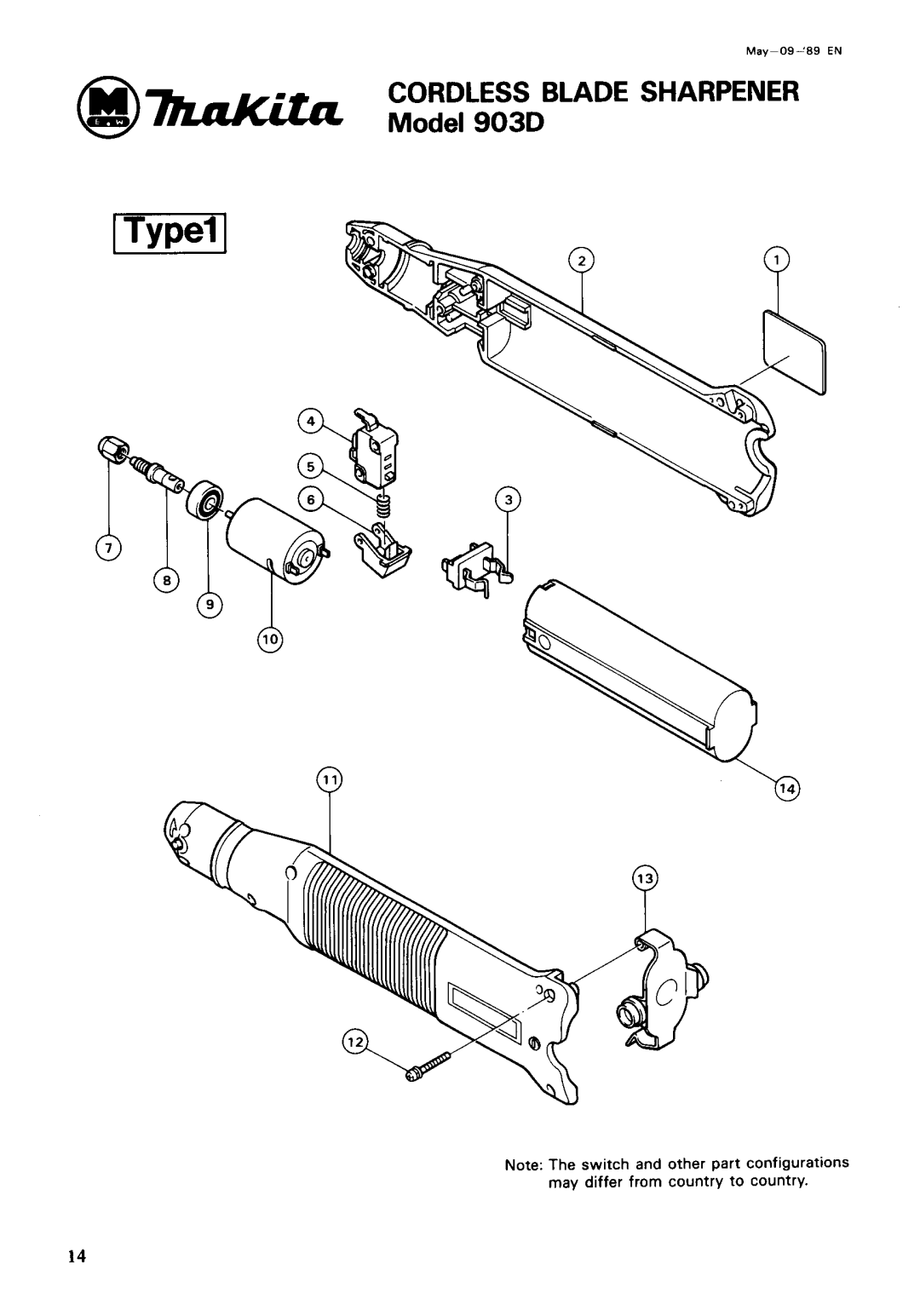 Makita 903DW instruction manual Cordless Blade Sharpener 