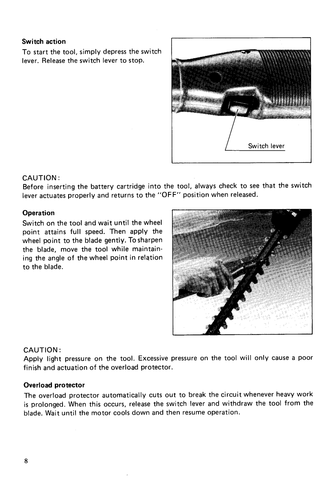 Makita 903DW instruction manual Switch action 