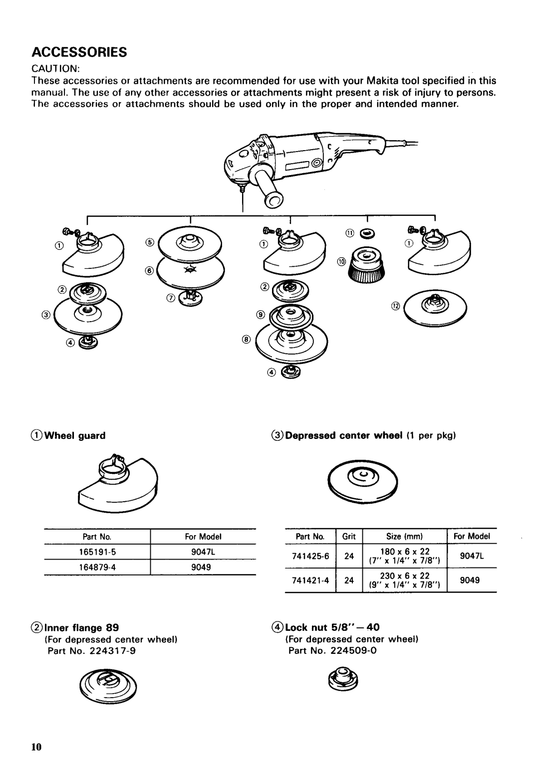 Makita 9049, 9047L instruction manual LWiL 