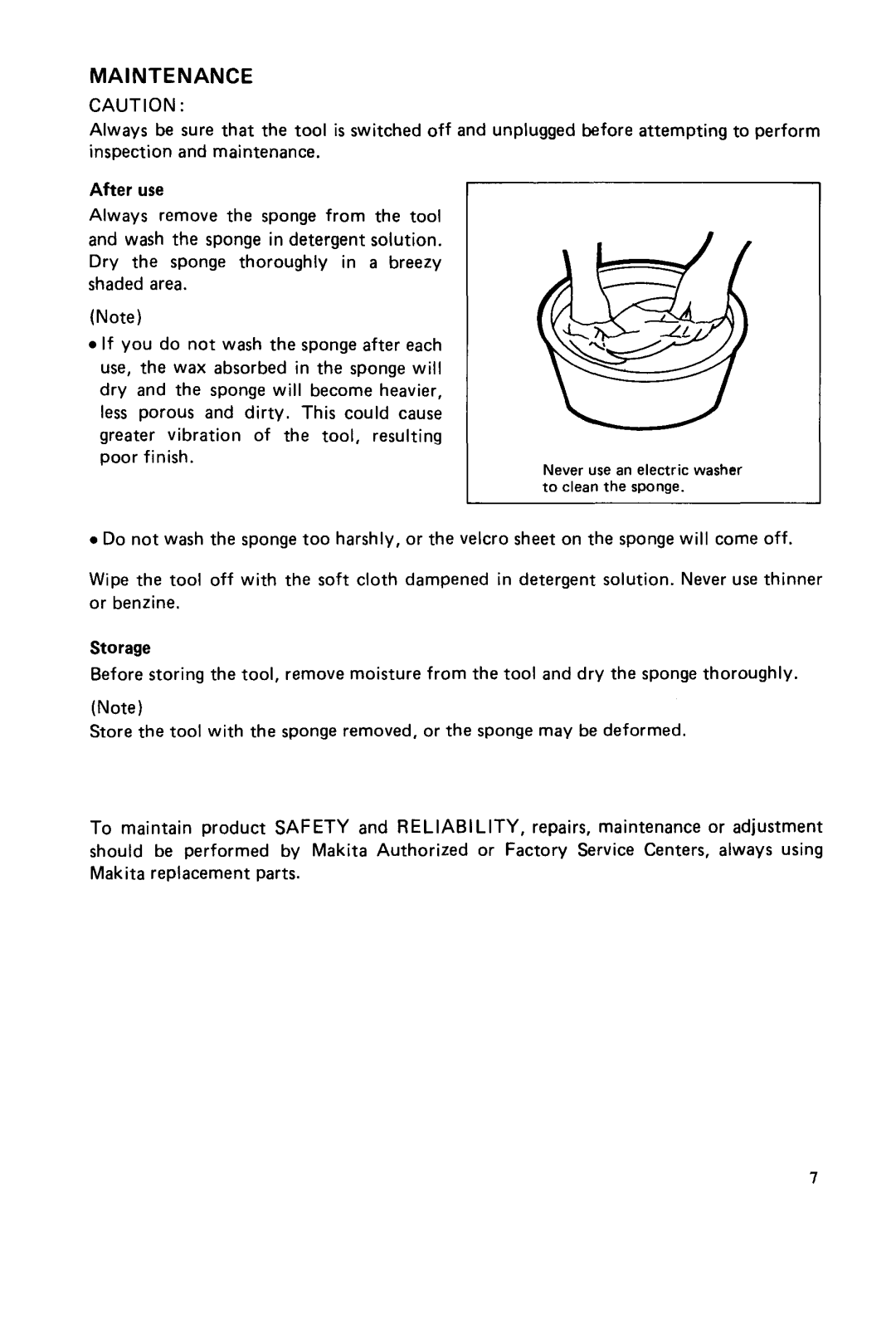 Makita 9200Y instruction manual Maintenance 