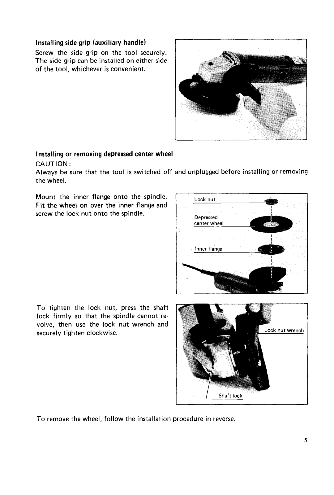 Makita 9505BH instruction manual Installing side grip auxiliary handle 