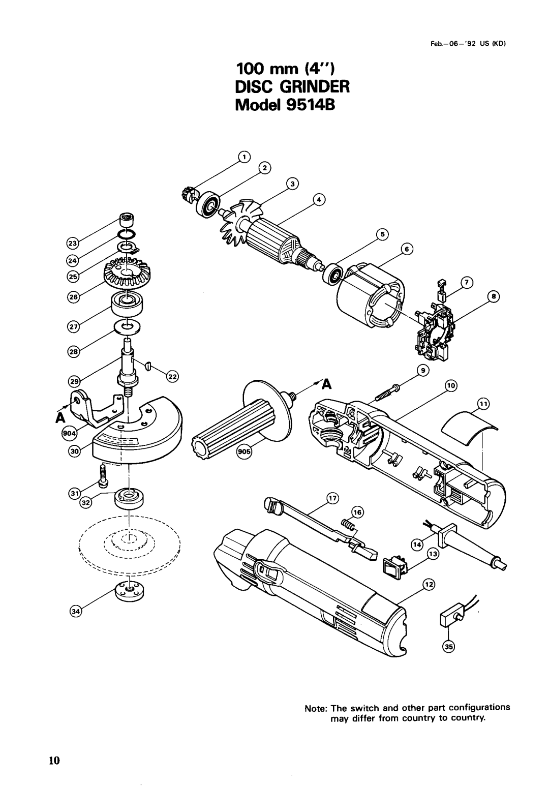 Makita 9514B instruction manual Disc Grinder 