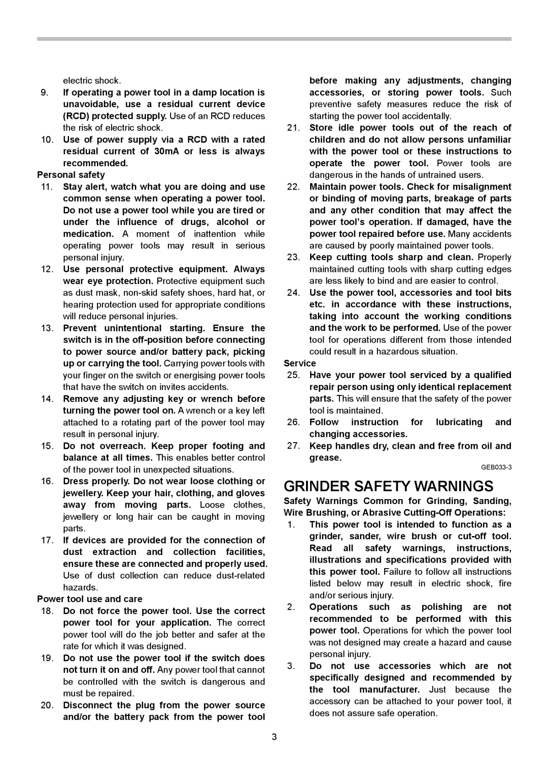 Makita 9555HN, 9554HN, 9553HN instruction manual Grinder Safety Warnings 