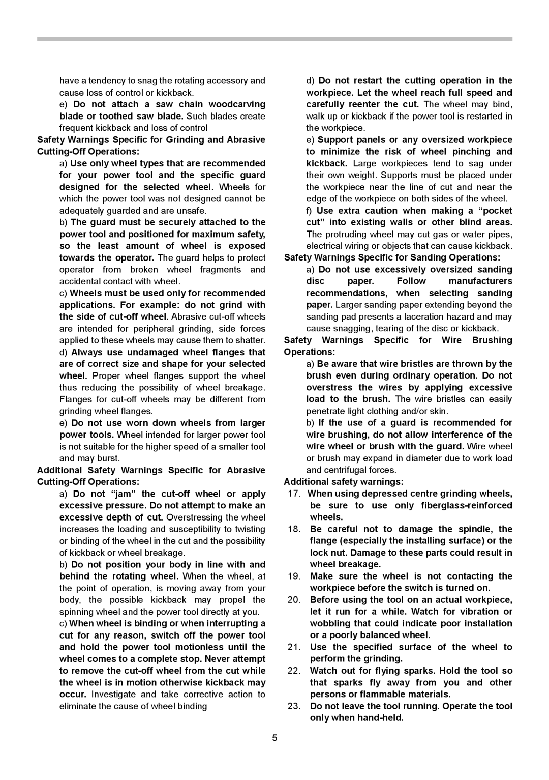 Makita 9553HN, 9555HN, 9554HN instruction manual Electrical wiring or objects that can cause kickback 