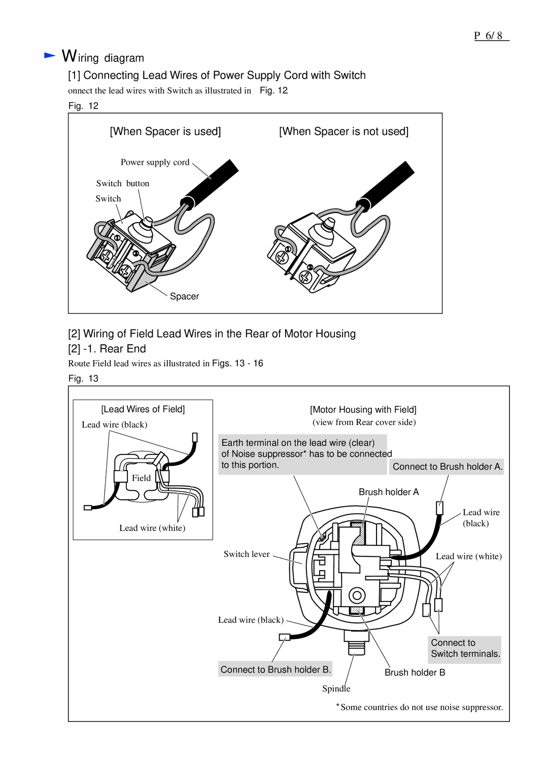 Makita 9557HN, 9556HN, 9558HN specifications When Spacer is used When Spacer is not used 