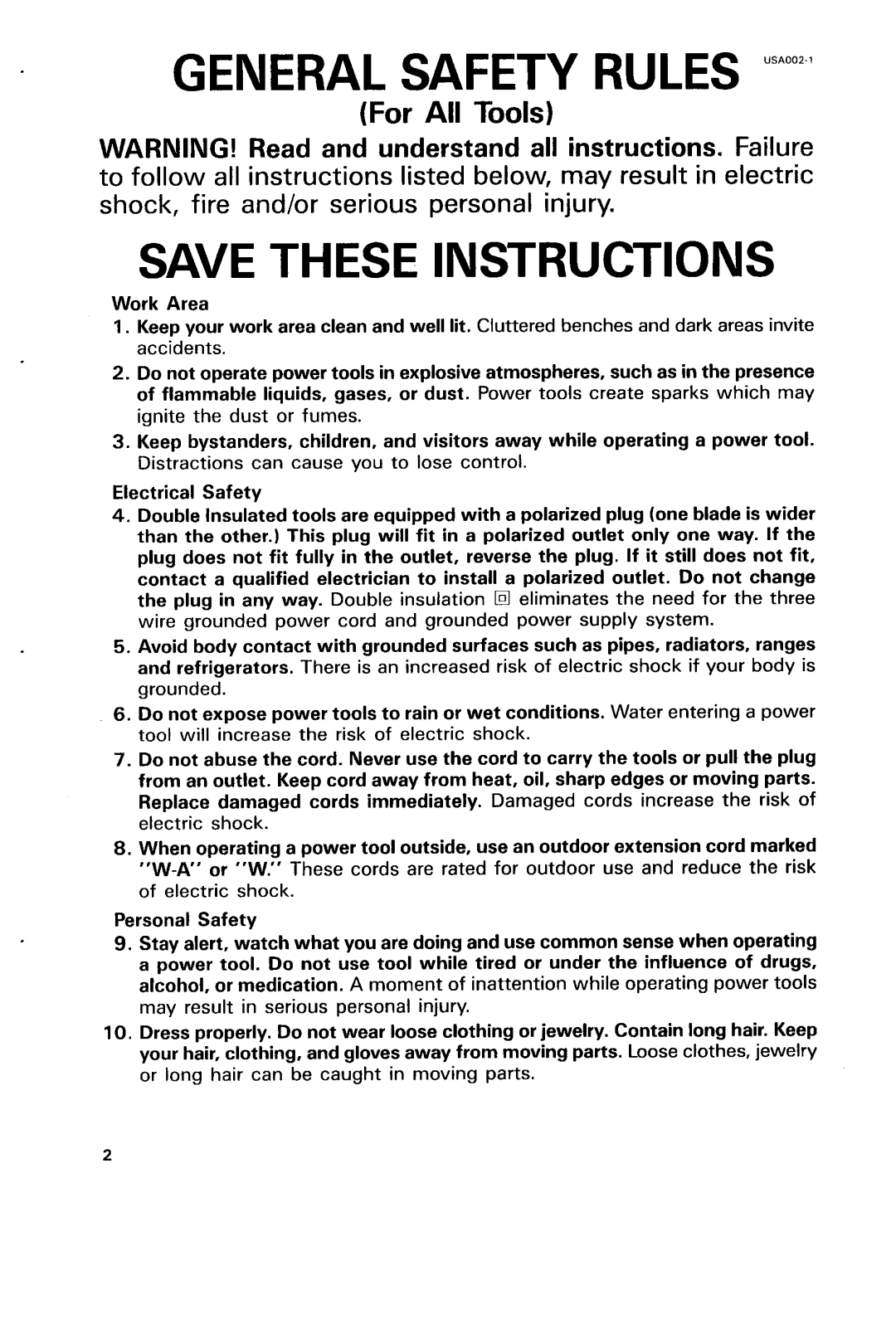 Makita 9561CV, 9560CV, 9564CV, 9565CV, 9563CV instruction manual General Safety Rules USAooz-i 