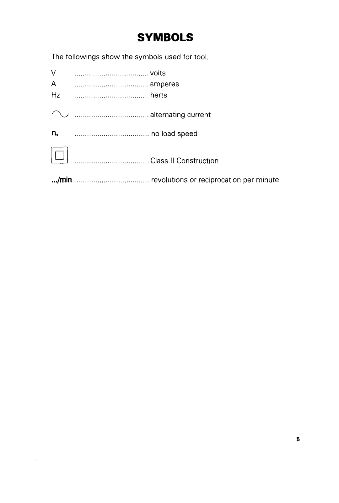 Makita 9560CV, 9564CV, 9561CV, 9565CV, 9563CV instruction manual Symbols 