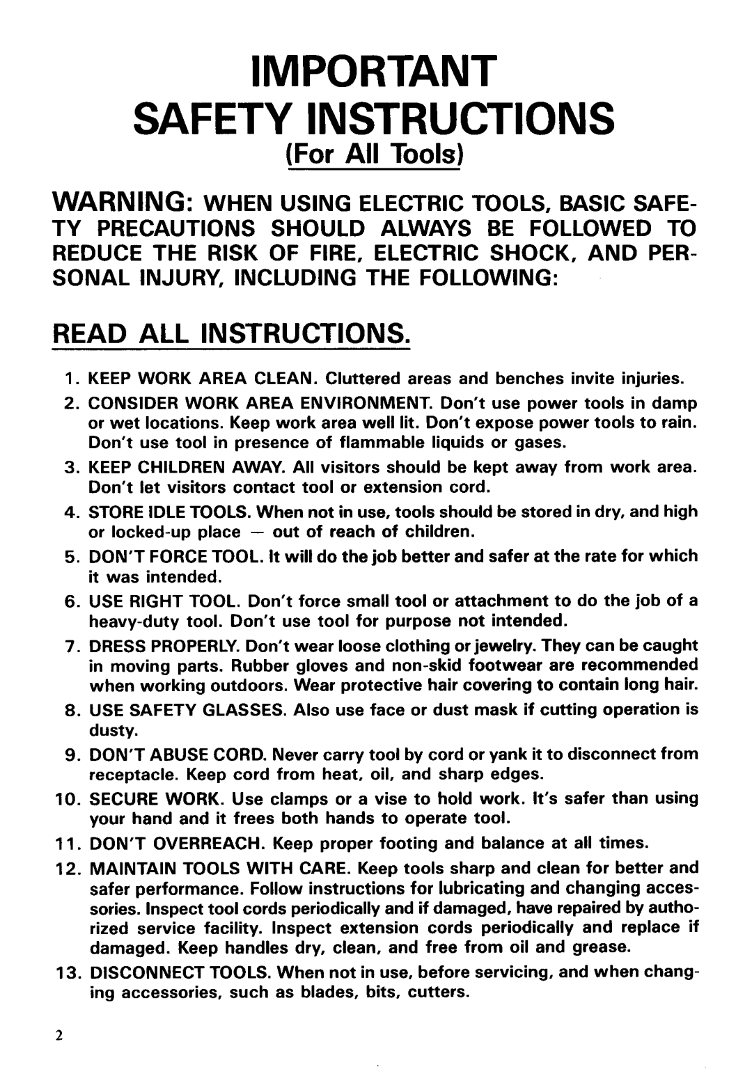 Makita 9607BL, 9609B instruction manual Safety Instructions 