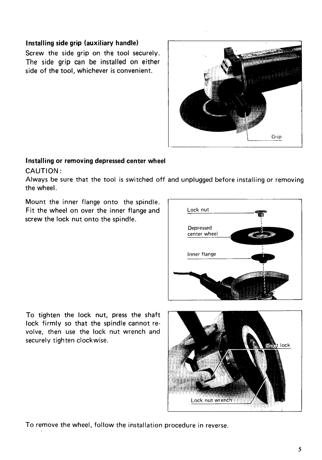 Makita 9609B, 9607BL instruction manual Lock nut 