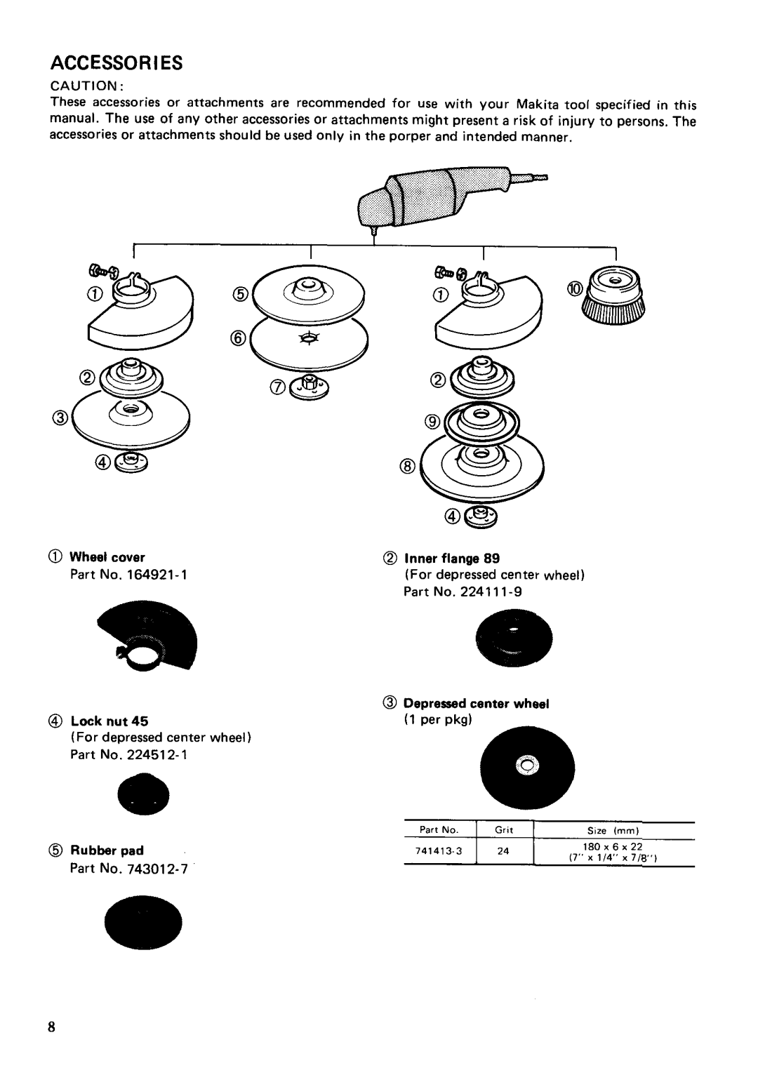 Makita 9627 instruction manual Accessor IES 