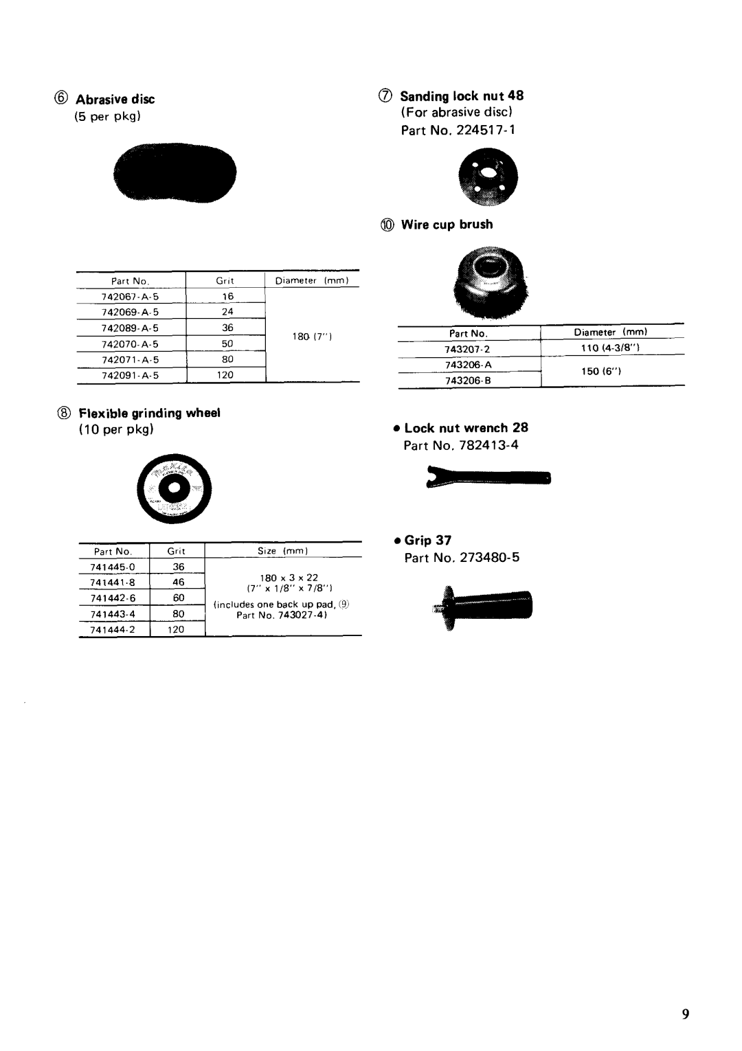 Makita 9627 instruction manual @ Flexible grinding wheel 