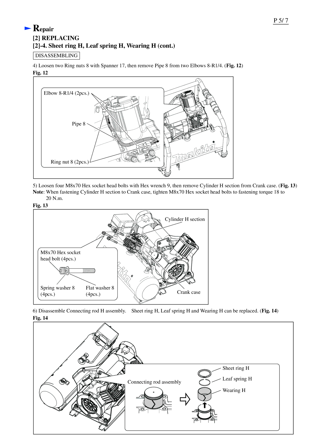 Makita AC310H dimensions Replacing 