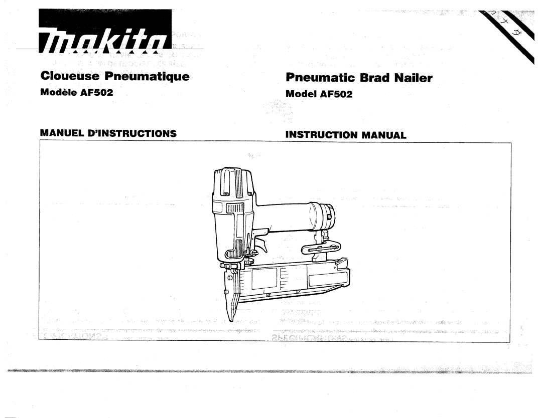 Makita AF502 manual 