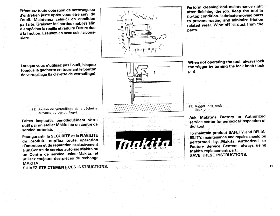 Makita AF502 manual 