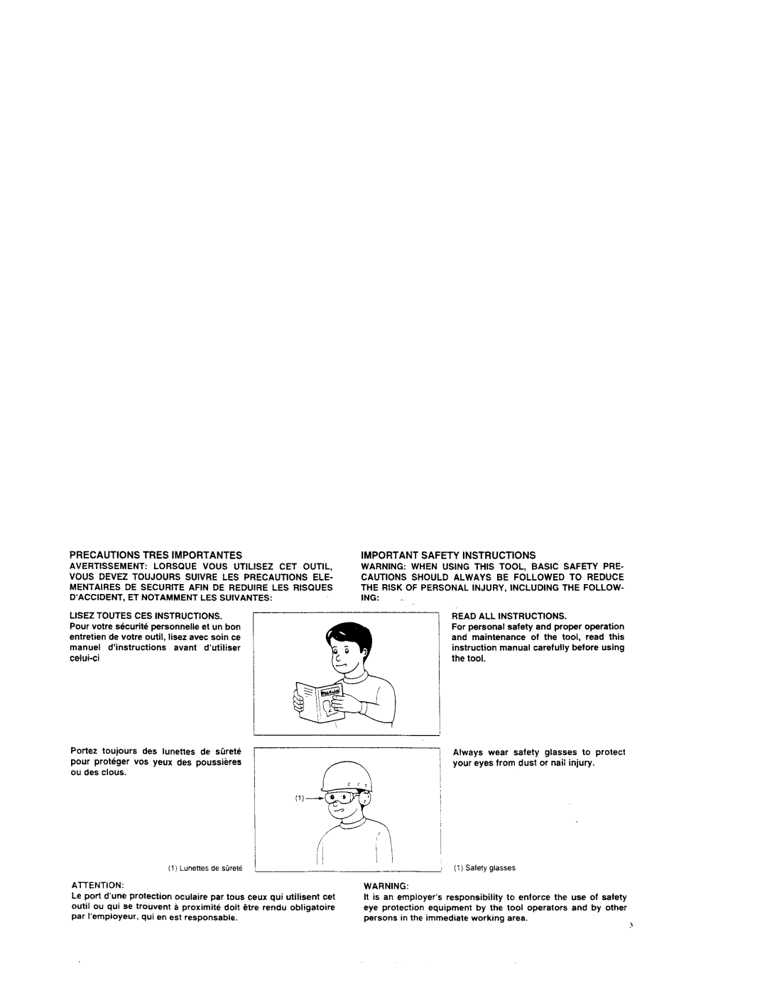 Makita AF503 instruction manual Important Safety Instructions 