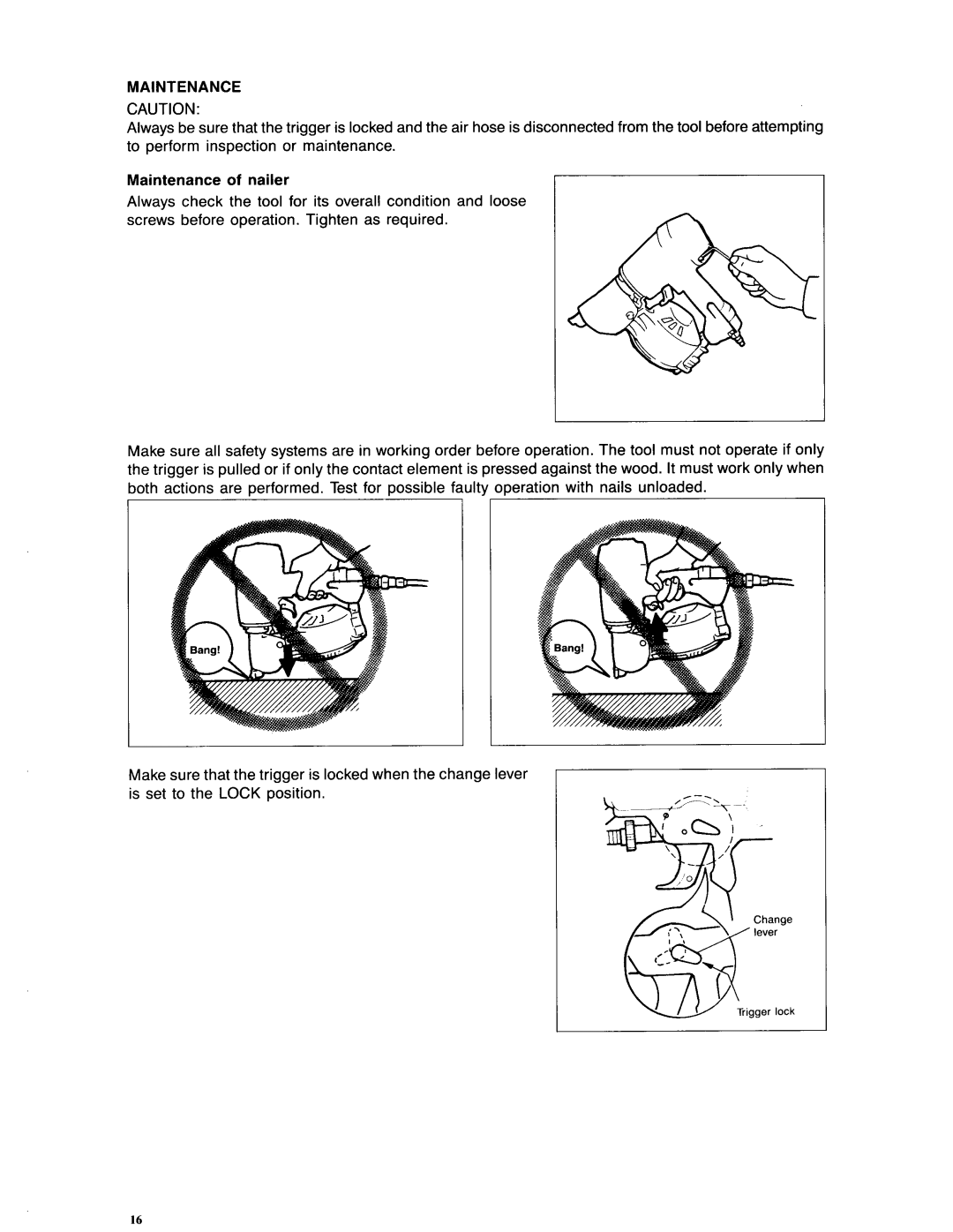 Makita AN611 instruction manual Maintenance of nailer 