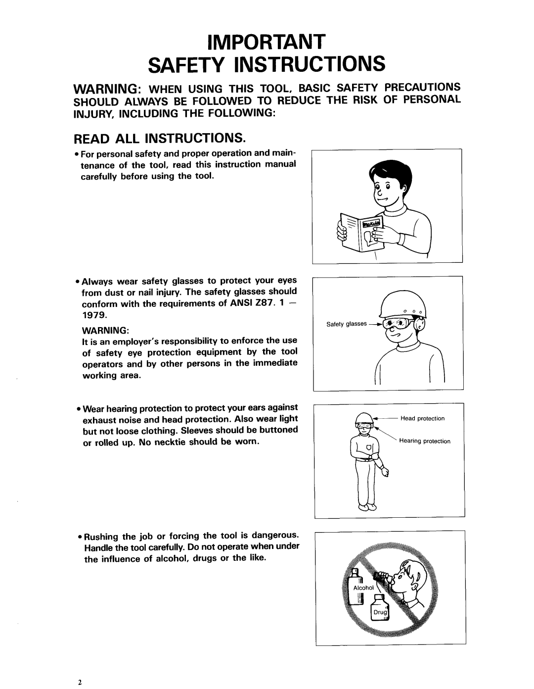 Makita AN611 instruction manual Safety Instructions 