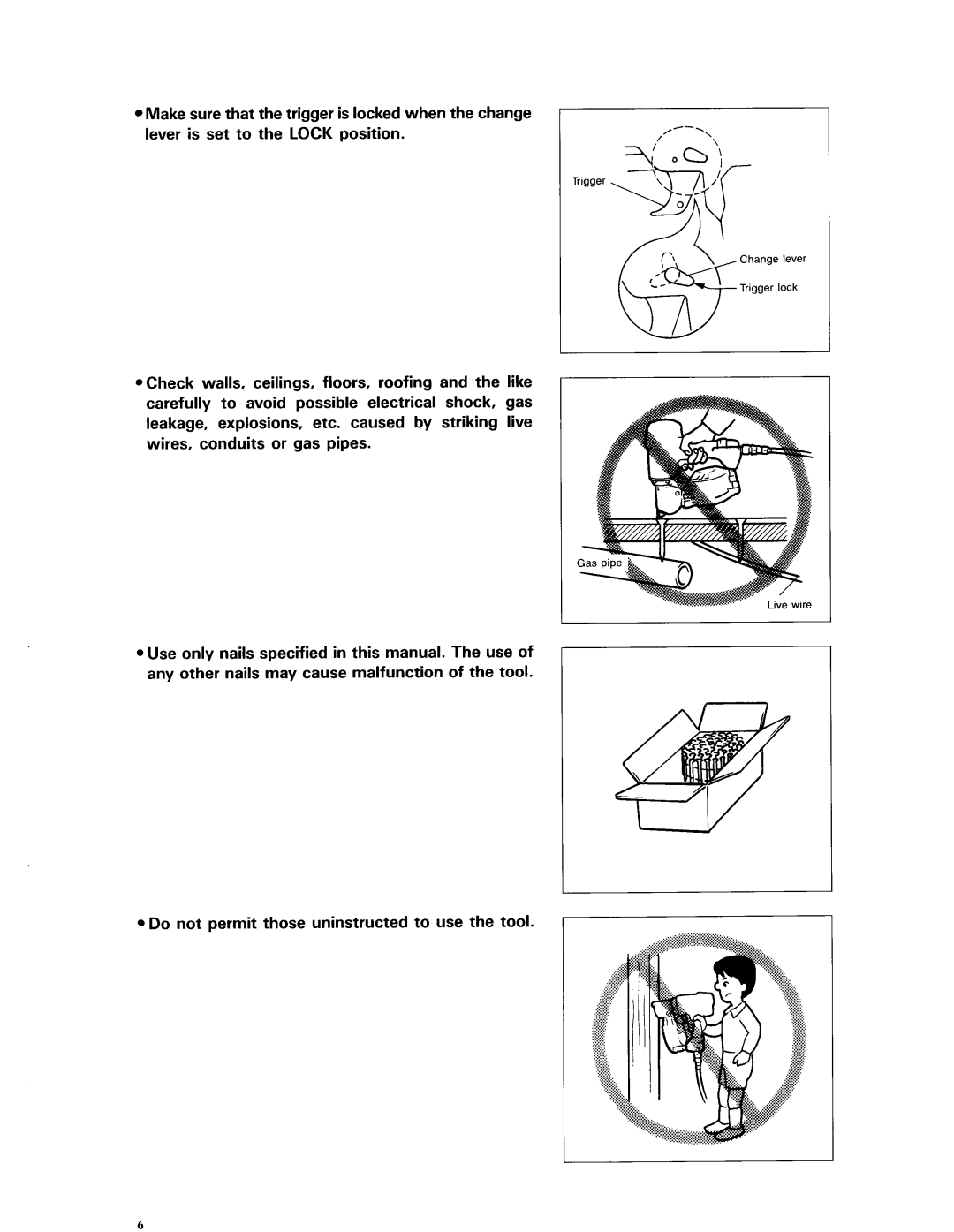 Makita AN611 instruction manual Trigger Change lever Trigger lock 