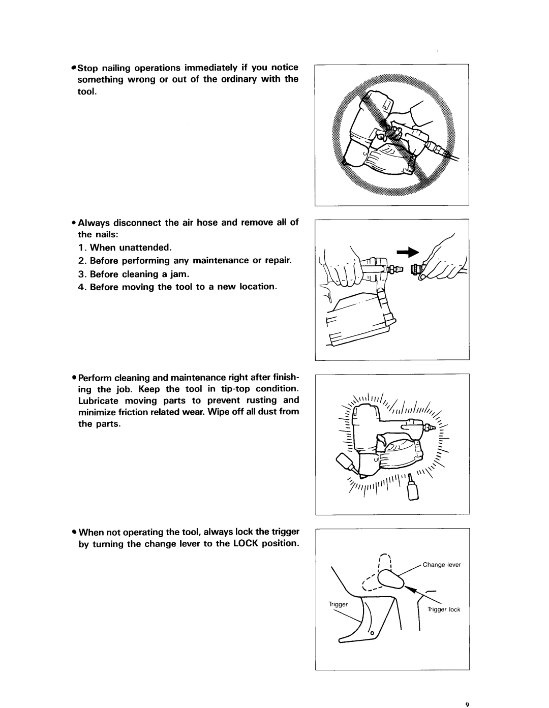 Makita AN611 instruction manual Change lever 