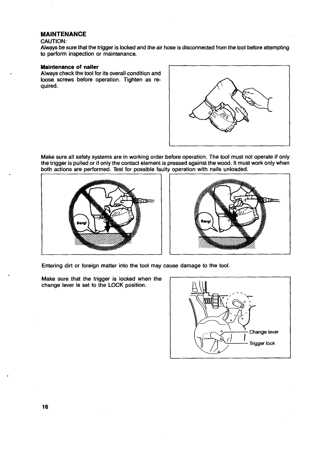 Makita AN621 instruction manual Maintenance of nailer 