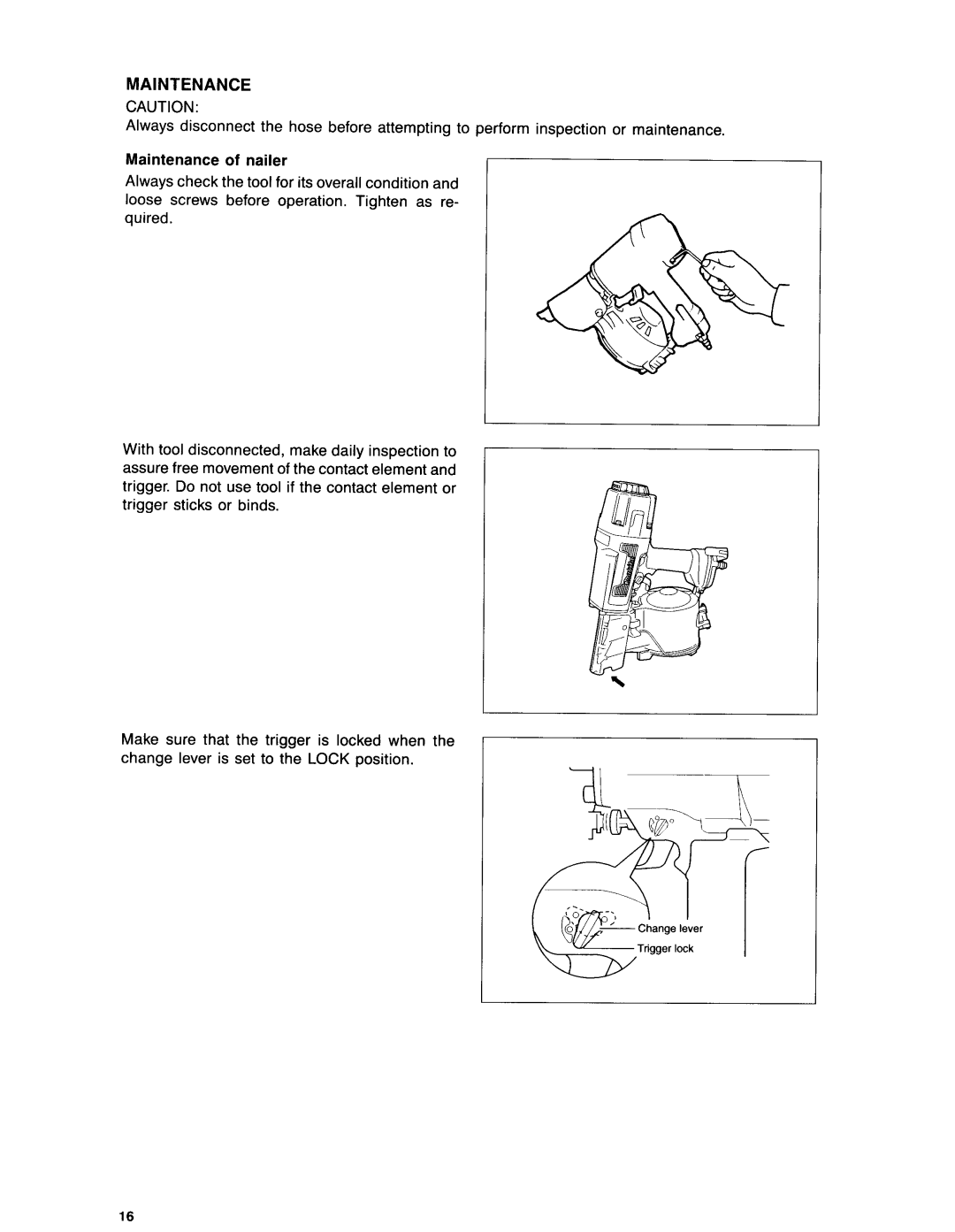 Makita AN901 instruction manual Maintenance of nailer 