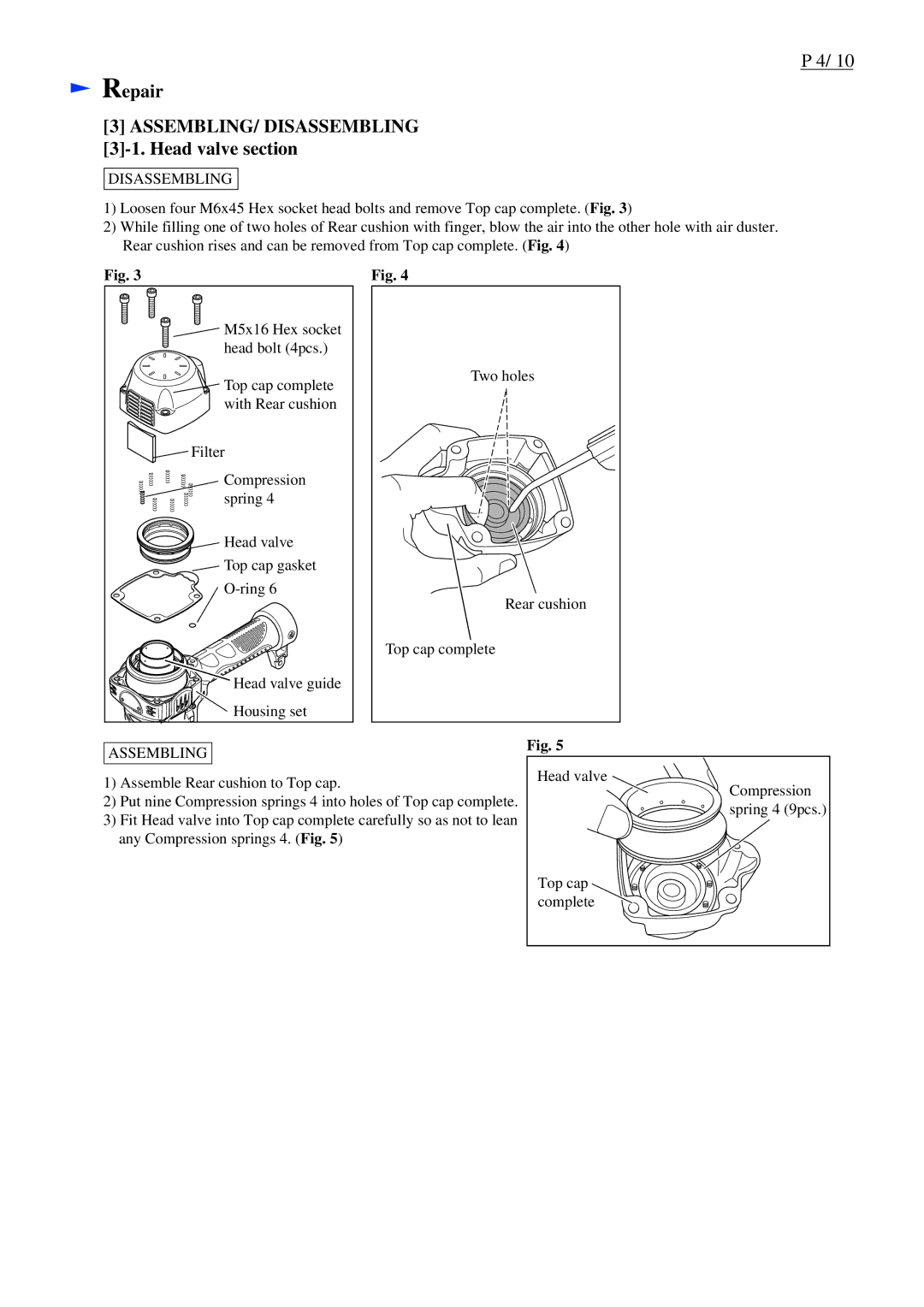 Makita AN911H specifications ASSEMBLING/ Disassembling, Head valve section 