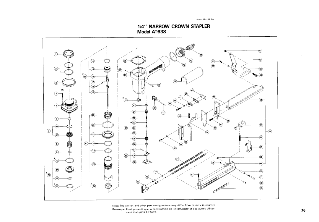 Makita instruction manual Narrow Crown Stapler Model AT638 