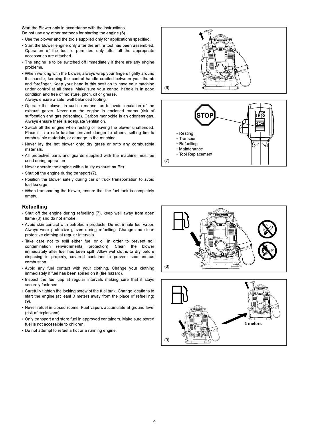 Makita BBX7600CA instruction manual Refuelling 