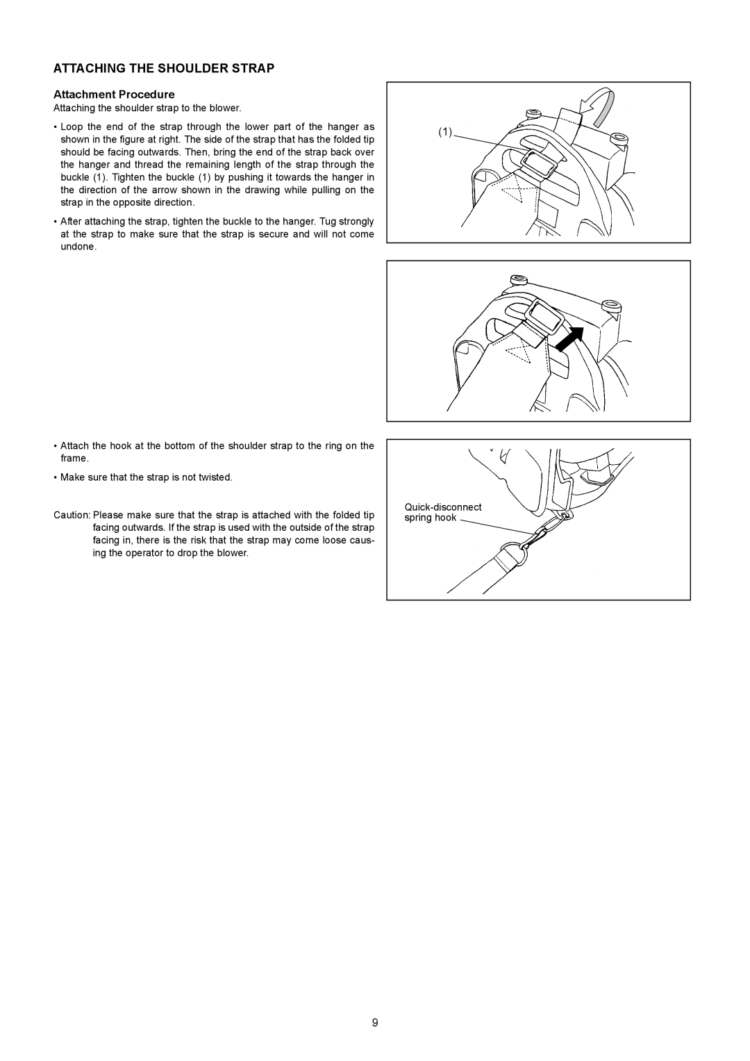 Makita BBX7600CA instruction manual Attaching the Shoulder Strap, Attachment Procedure 