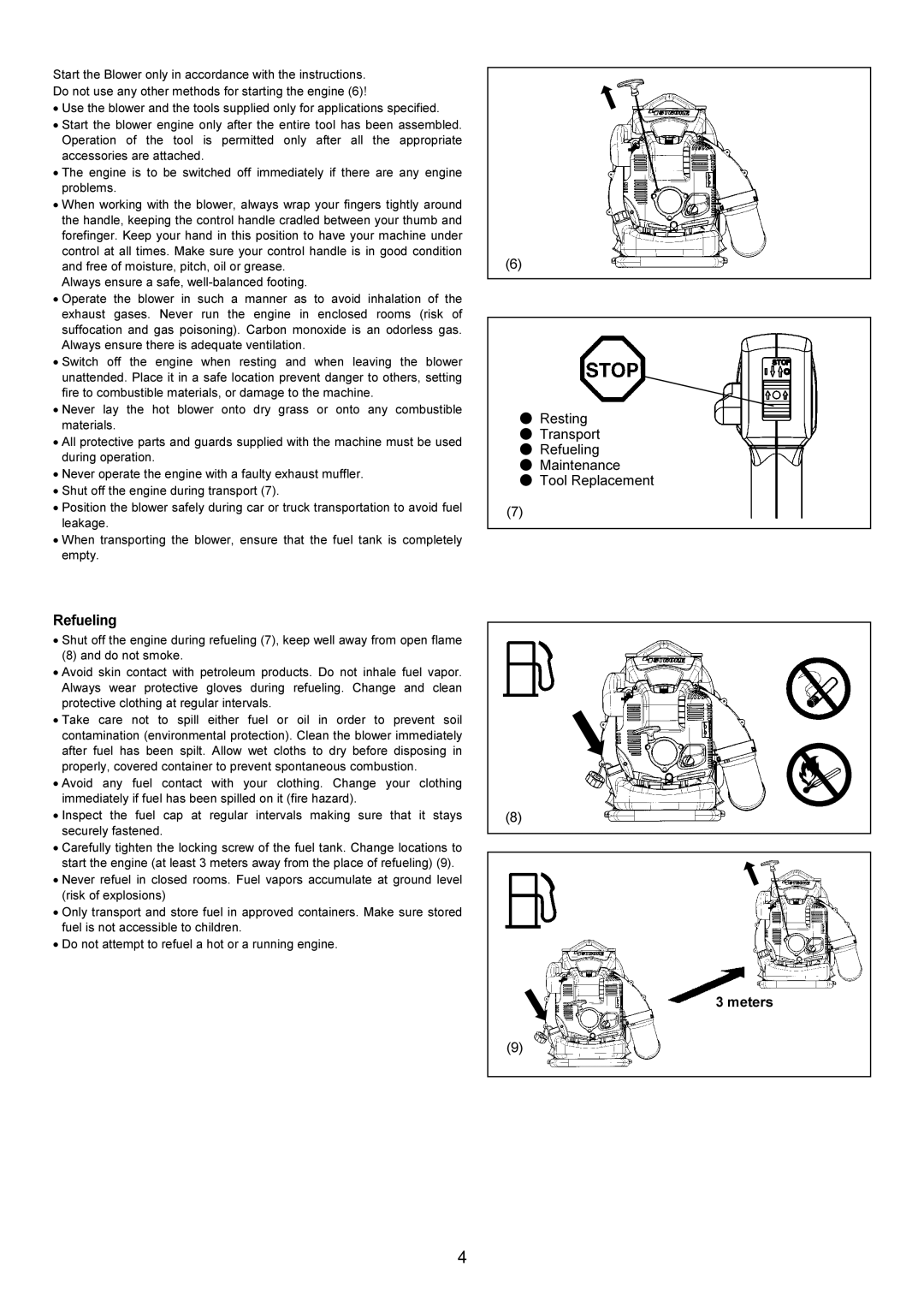 Makita BBX7600CA instruction manual Refueling 