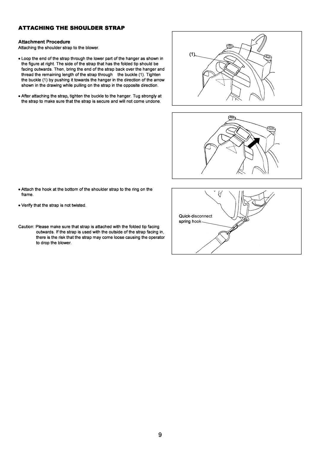 Makita BBX7600CA instruction manual Attaching The Shoulder Strap, Attachment Procedure 
