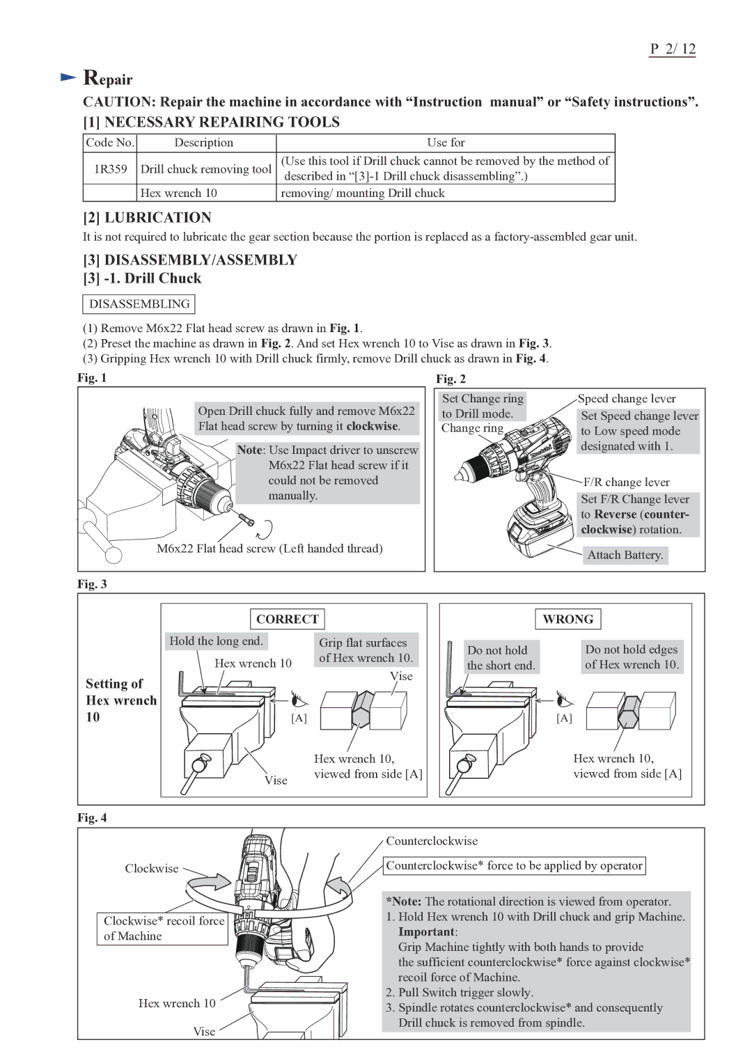 Makita BDF448 dimensions Necessary Repairing Tools 