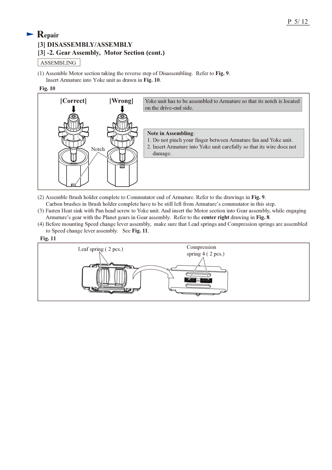 Makita BDF448 dimensions Gear Assembly, Motor Section, Correct Wrong 