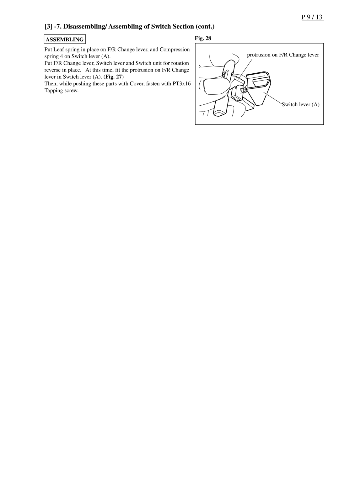 Makita BFL400F, BFL300F, BFL401F dimensions Disassembling/ Assembling of Switch Section 