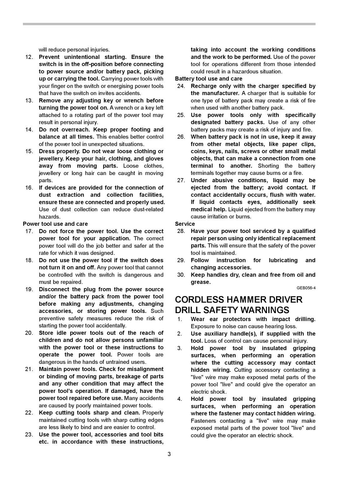 Makita BHP343, BHP453 instruction manual Cordless Hammer Driver Drill Safety Warnings, Will reduce personal injuries 