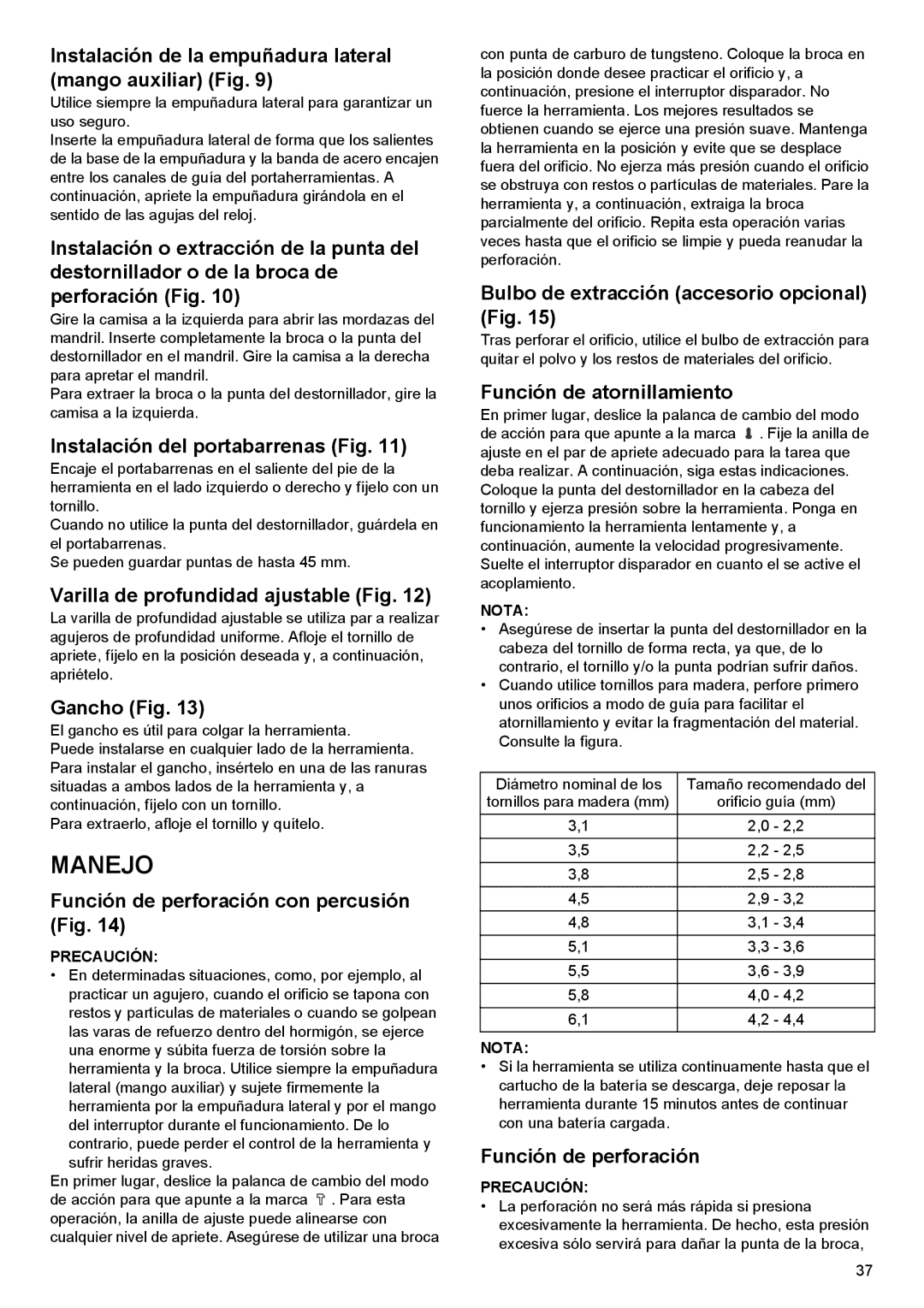 Makita BHP444, BHP454 instruction manual Manejo 