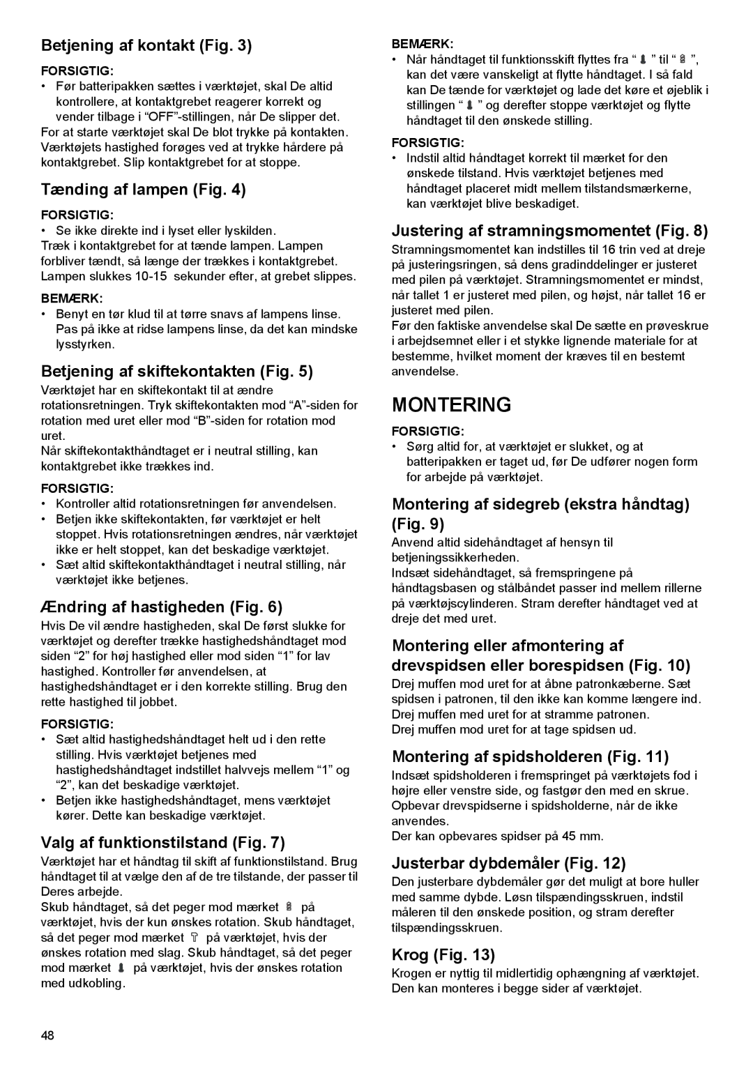 Makita BHP454, BHP444 instruction manual Montering 