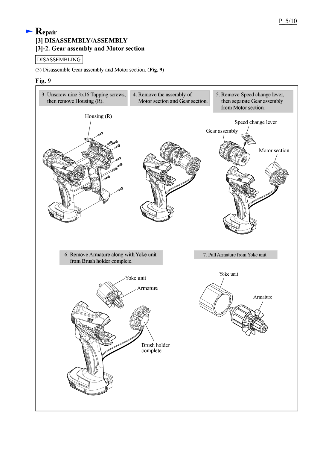 Makita BHP456(LXPHOL*1) dimensions Brush holder complete 